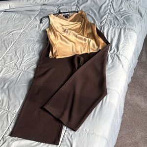 St. John Silk V-Neck Camisole and St. John Wool Pants